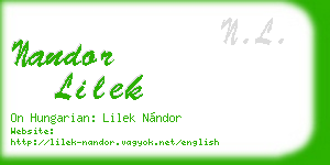 nandor lilek business card